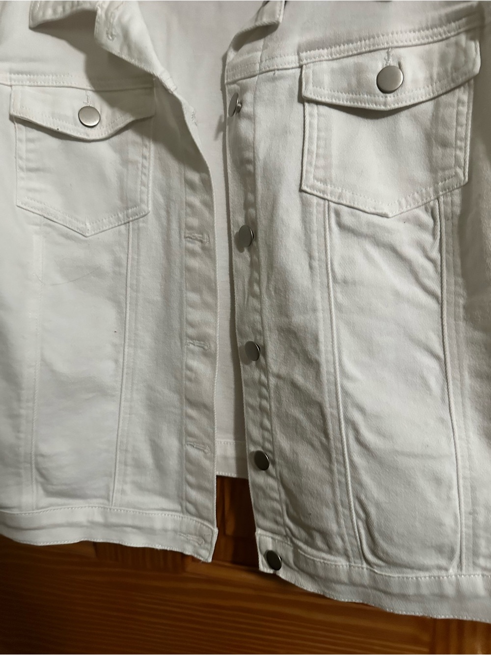 Allegra K White Denim Jacket - Picture 2 of 5
